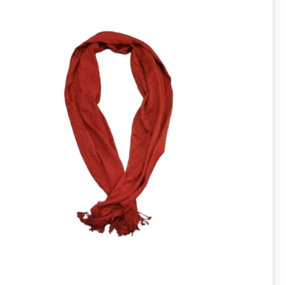 $15 w/bundle Super soft Red scarf with tassles 70" x 21.5"